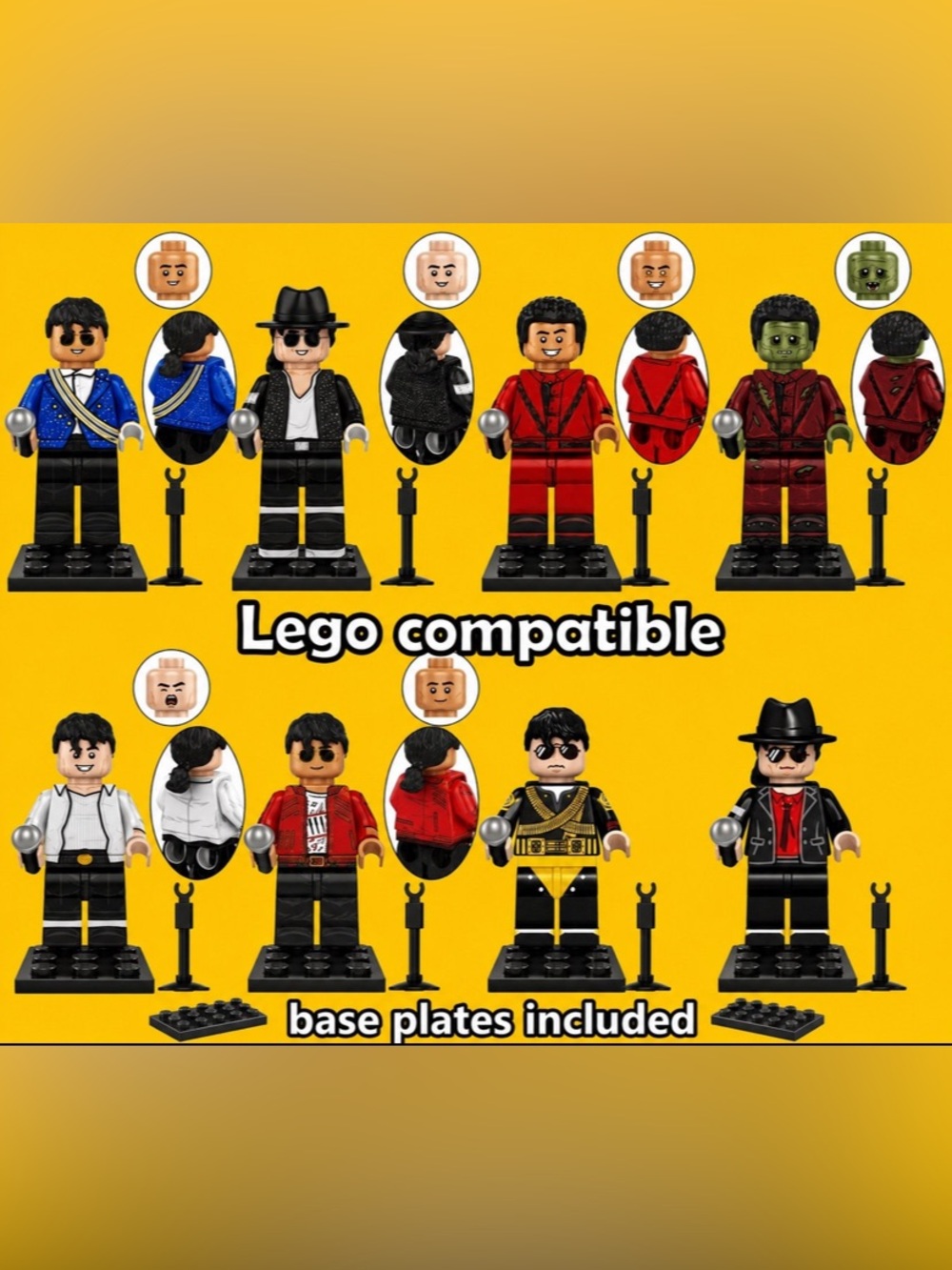 MICHAEL JACKSON Minifigure Music Smooth Criminal Action Figure Compatible w/LEGO